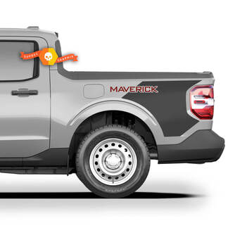 Paar Ford Maverick 2022 FX4 Grafik-Aufkleber Bettseite Logo 2 Farben Maverick-Aufkleber
