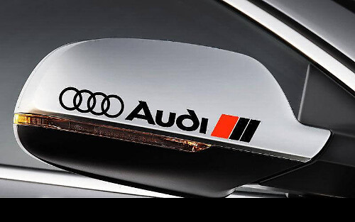 Audi Logo Seitenspiegel Vinyl-Aufkleber Set für Audi Fahrzeuge