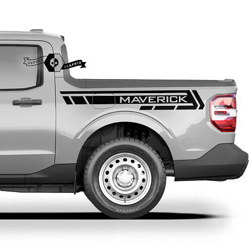 Seitliche moderne Streifengrafik-Aufkleber Paar 2 für Ford Maverick FX4 2022