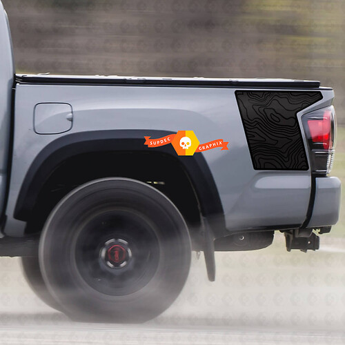 Toyota TRD Beistellbett 2 Farben Konturkarte Grafik Aufkleber Aufkleber Modell
