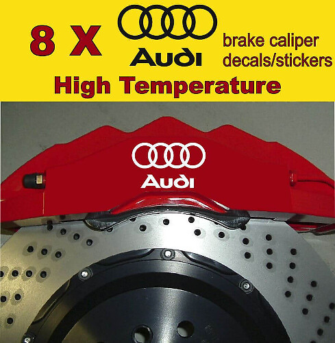 Audi Ringe Bremszangen Vinyl-Aufkleber Set für Audi Fahrzeuge
