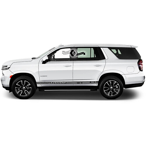 Paar 2020+ neue Grafiken Chevrolet Tahoe Rocker Panel Streifen Logo Auto Racing Vinyl Aufkleber Aufkleber
