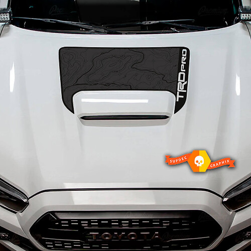 TRD Pro Topografischer Stil Motorhaubenaufsatz Aufkleber für Toyota Tacoma 2016-2024