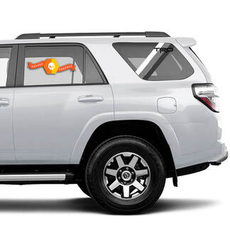 Paar 2010–2023 Toyota 4Runner Retro vorgeschnittene Fenster Racing Stripes TRD Stripes Seiten-Vinyl-Aufkleber – Weiß, Grau, Schwarz
