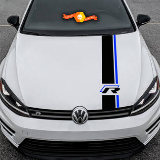 Motorhaubenstreifen-Aufkleber für jedes Jahr, exklusiver Design-Aufkleber für Volkswagen VW Golf R, Grafiken, 2 Farben
