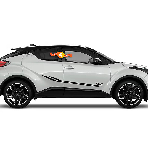 XLE Doppelte Streifen Seiten-Tür Vinyl-Aufkleber für Toyota C-HR