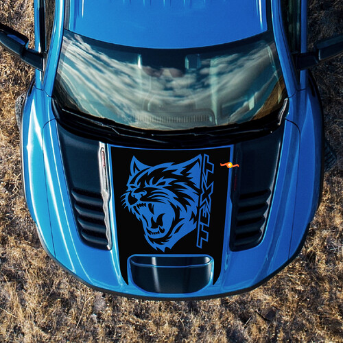 Wildcat- und benutzerdefinierter Text-Hauben-Vinylaufkleber für RAM 1500 TRX 2021-2024