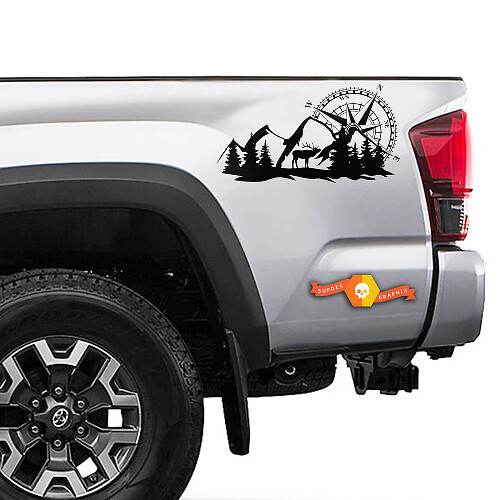 Compass Mountain Style Seiten-Vinylaufkleber für Toyota Truck