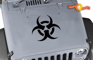 Zombie Jeep Biohazard Motorhaube Hazmat Wrangler Vinyl-Aufkleber