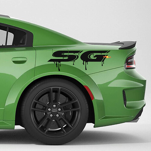 SG Paint Drips Grafik Seitenwand Vinyl-Aufkleber für Dodge Charger & Challenger