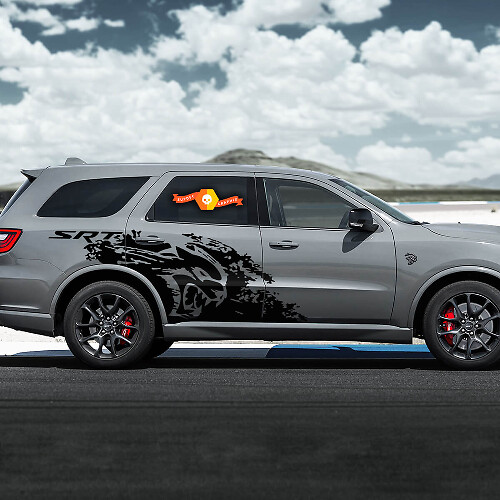 DODGE Durango SRT HellCat Destroyed Spritzer-Vinyl-Aufkleber
