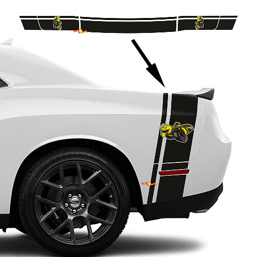 Drag Bee Style hintere Heckstreifen Vinyl-Aufkleber Kit für Dodge Challenger oder Charger