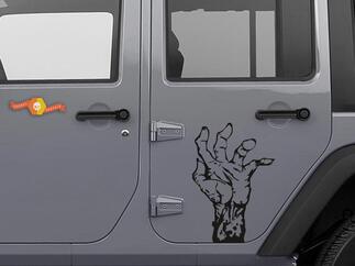 2 Jeep Rubicon Zombie Hand Wrangler Motorhaubenaufkleber