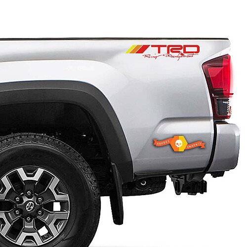 Retro TRD Style Vinyl-Aufkleber für den Bettrahmen, Paar für Toyota Trucks