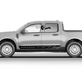 Paar Ford Maverick 2022 FX4 Grafik-Aufkleber, modernes Design, Rocker Panel Maverick-Aufkleber
