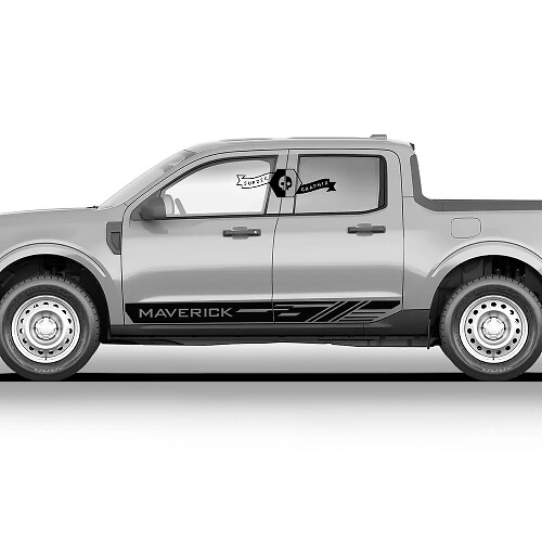 Paar Ford Maverick 2022 FX4 Grafik-Aufkleber, modernes Design, Rocker Panel Maverick-Aufkleber

