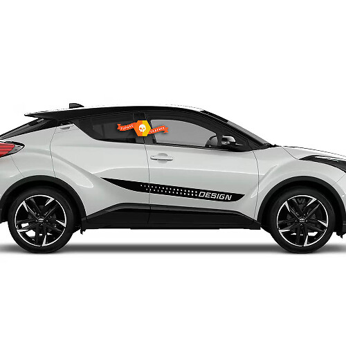 Paar Toyota C-HR Hybrid XLE Seitentüren Vinyl Aufkleber Aufkleber Grafik – benutzerdefinierter Text
