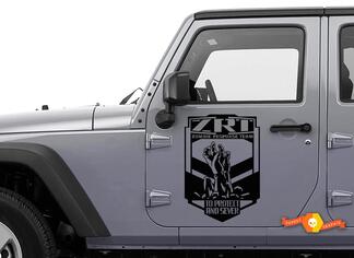 2 Jeep Rubicon Zombie Response Team ZRT Tür Wrangler Aufkleber Stic