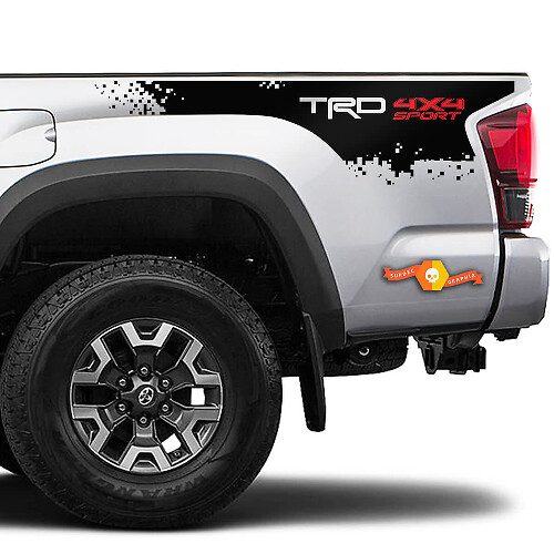 2 Toyota Tacoma 2016-2022+ TRD 4X4 Sport Destroyed Bed Side Bed Stripes Vinyl Aufkleber Aufkleber für Toyota Tacoma
