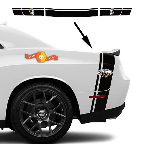 Rumble Bee Style Heckstreifen-Aufkleber-Set für Dodge Challenger / Charger