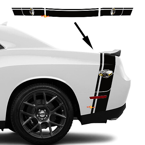 Rumble Bee Stil Rückstreifen Aufkleber-Kit für Dodge Challenger / Charger