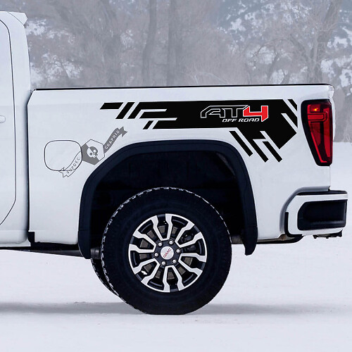 AT4 Off-Road Vinyl-Aufkleberset für die Ladebordwand des GMC Sierra 1500
