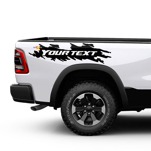 Individuelle Schrift Verzerrter Stil Vinyl-Aufkleber für Nachttisch für Dodge Ram 1500_1