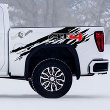 2 Neue GMC GM Sierra 1500 AT4 Bett Spritz Off-Road Seite Zerstört Aufkleber Aufkleber
 2