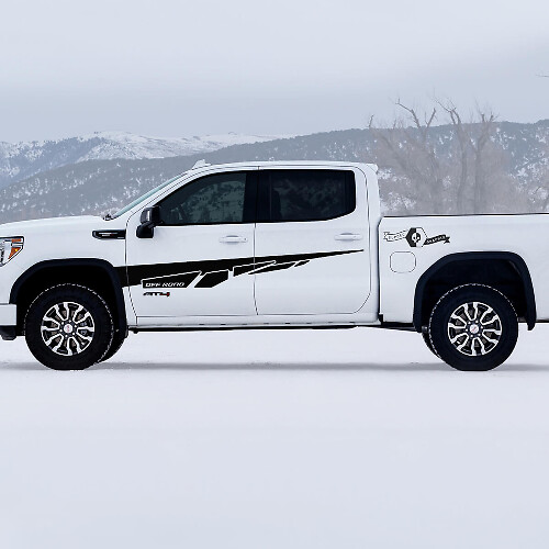2 Neue GMC GM Sierra 1500 AT4 Kotflügeltüren Spritzschutz Off-Road Seitenbett Zerstörte Aufkleber Sticker
