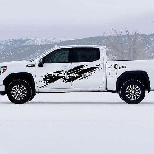 AT4 Used-Look Seiten-Vinyl-Aufkleber-Set für GMC Sierra 1500