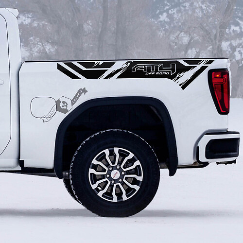 AT4 Off-Road Verwitterte Seitenwand Vinyl-Aufkleber Set für GMC Sierra 1500
