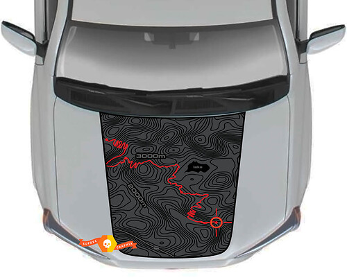 Hood Blackout Topo Topographic Map Wrap für Toyota 4Runner Decal