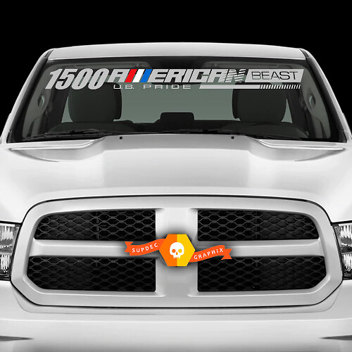 American Beast Windschutzscheiben-Vinylaufkleber für Dodge Ram 1500
