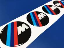 4 Stück BMW M Power Performance 3D gewölbter Aufkleber Emblem Radnabenkappen
 2