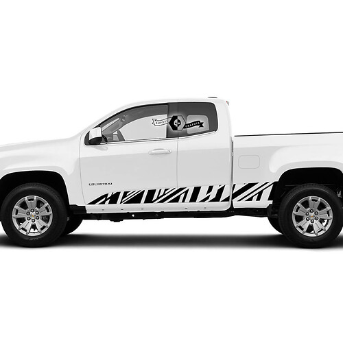 Paar neue moderne Türen Seitenbettstreifen -Vinyl -Aufkleber -Aufkleber Grafik 2022+ Chevy Colorado erweitert