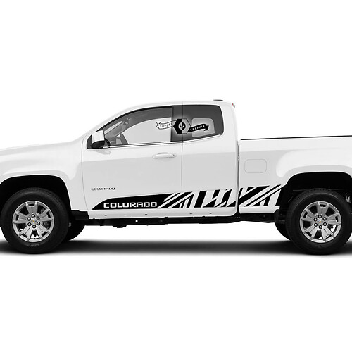 2x neue moderne Türen Seitenbettstreifen -Vinyl -Aufkleber -Aufkleber Grafik 2022+ Chevy Colorado erweitert