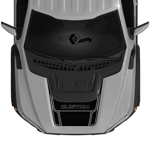 CUSTOM Outline Scoop Haubenstreifen Vinyl-Aufkleber Set für Musclecar F-150 2022+