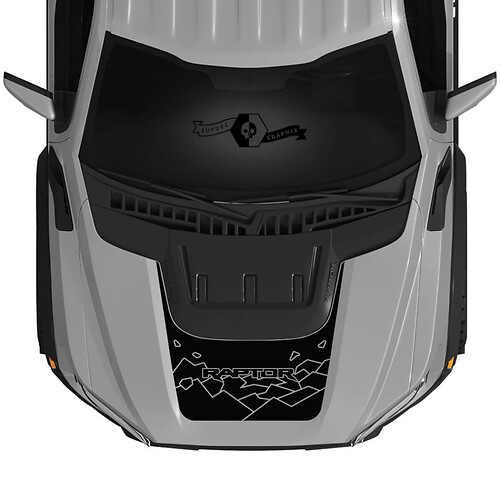 Neue Ford Raptor Scoop Geometrische Berge F150 SVT Hood Vinyl Aufkleber Grafik Vinyl Aufkleber Kit Stripe 2022+