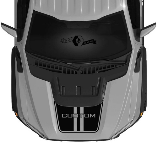 KUNDENANPASSUNGS Vinyl-Aufkleber mit doppelten Haubenstreifen für Musclecar F-150 2022+