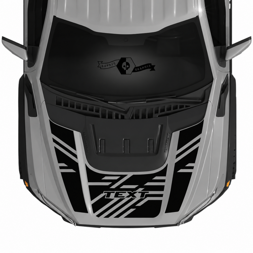 Individuelles Text Haubenlufteinlass Logo Linien Grafik-Kit Vinyl Aufkleber Sticker für Musclecar Truck Powertruck SVT 2022-2023