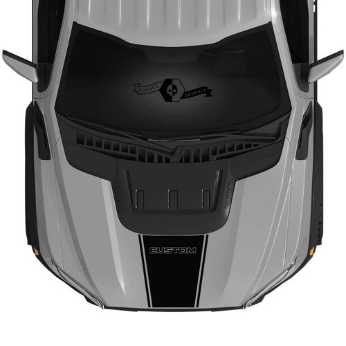 BENUTZERDEFINIERTE Kontur Mittel Motorhauben-Streifen Vinyl-Aufkleber für Musclecar F-150 2022+