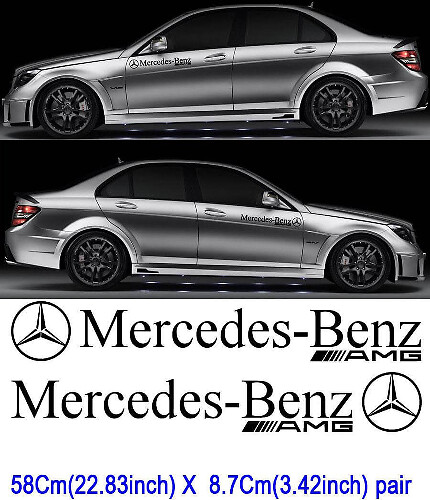 AMG Style Seitentür Vinyl-Aufkleber Paar für Mercedes-Benz Fahrzeuge