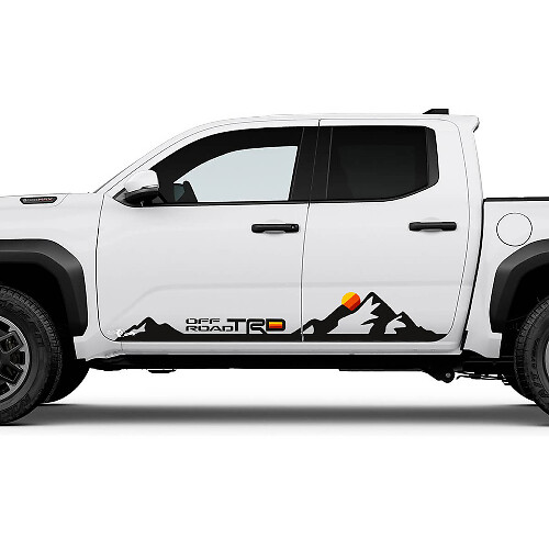 TRD Heritage Sunset Retro Mountains Side Rocker Panel Decals Aufkleber für Toyota Tacoma
