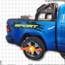 Paar Dodge Ram Rebellenstil Sportbett -Aufkleber -Aufkleber -Grafik Vinyl -Bett 2017 - 2023 3