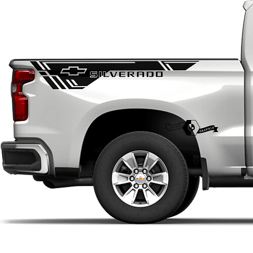 Paar Chevrolet Silverado 2023 Seitenlogo Neue Bettverkleidung Vinyl Aufkleber
