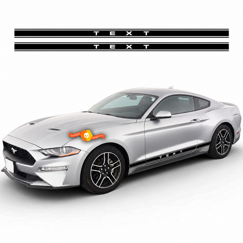 TEXT Abstandshalter Doppelsteg Paar Schweller Vinyl-Aufkleber für Ford Mustang