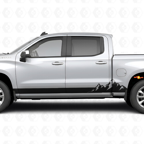 Bergketten-Tür- und Schwellerstreifen aus Vinyl für Chevrolet Silverado 1500 T1XX 2019-2026