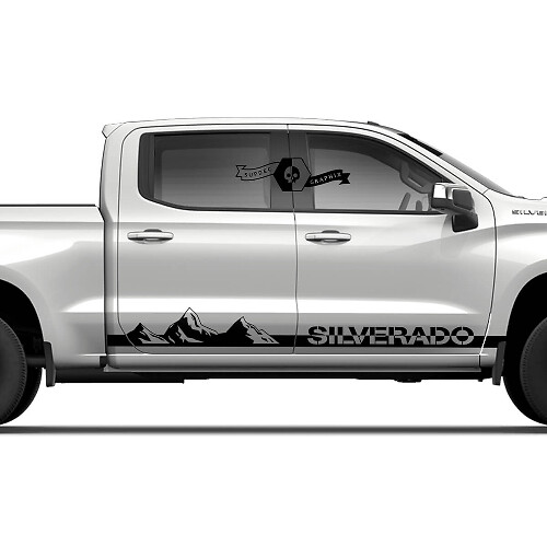 Paar Chevrolet Silverado Seitenschweller Bergschatten Türen Streifen Vinyl Aufkleber Sticker
