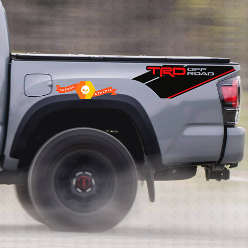 Paar Tacoma TRD Off Road Aufkleber am Bett, 2 Farben, passend für Toyota Truck, Vinyl-Aufkleber, Grafik
