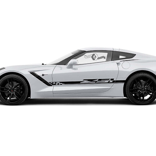 Schachbrettfahne Seitenstreifen Vinylaufkleber Chevrolet Corvette Z51